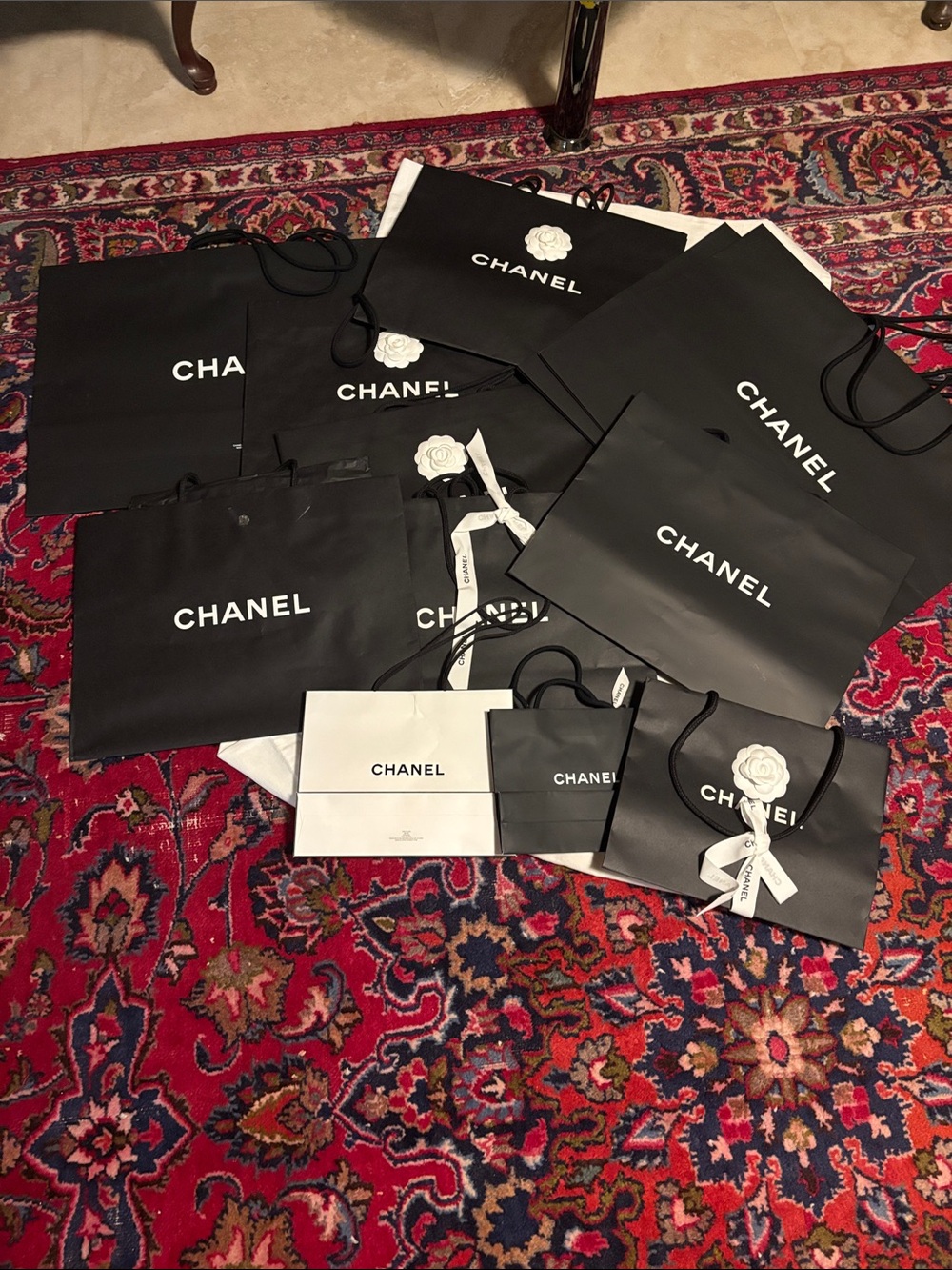 CHANEL Black and White Shopping Bag Collection